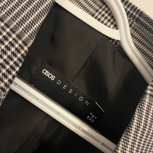 ASOS black & white plaid blazer NWOT - Picture 2 of 2